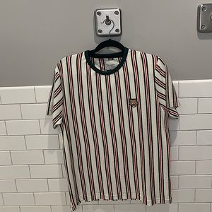 Denim flower striped tee